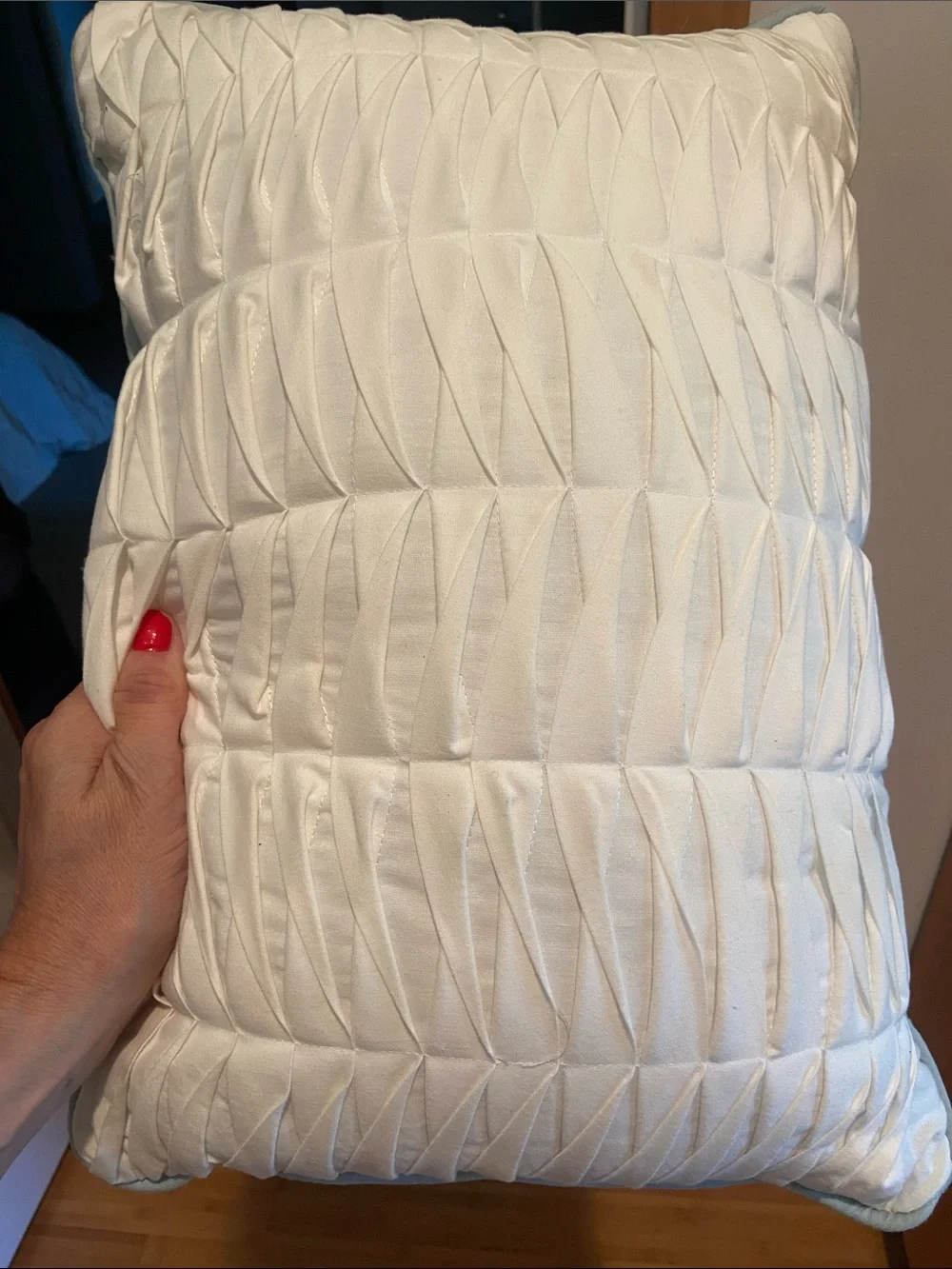 Plush Textured White Decorative Pillow - No Brand